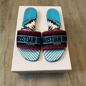 Christian Dior Dway Slides Blue Pink Black